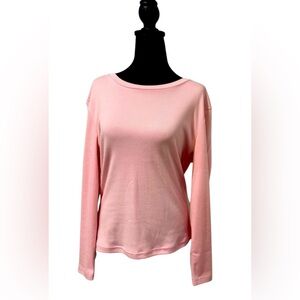 SHEIN Curve Long Sleeve PullOver Pink Minimalist Top Size 0X NWOT